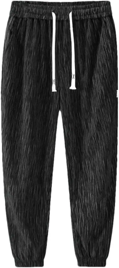 Мужские зимние прохладные штаны Jogger Pants Plus Size с эластичным поясом Generic, черный