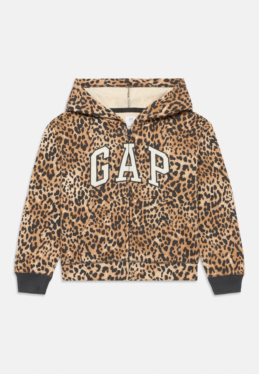 

Худи GAP KIDS RELAXED GAP LOGO PRINT ZIP HOODIE, Black/Camel/Black
