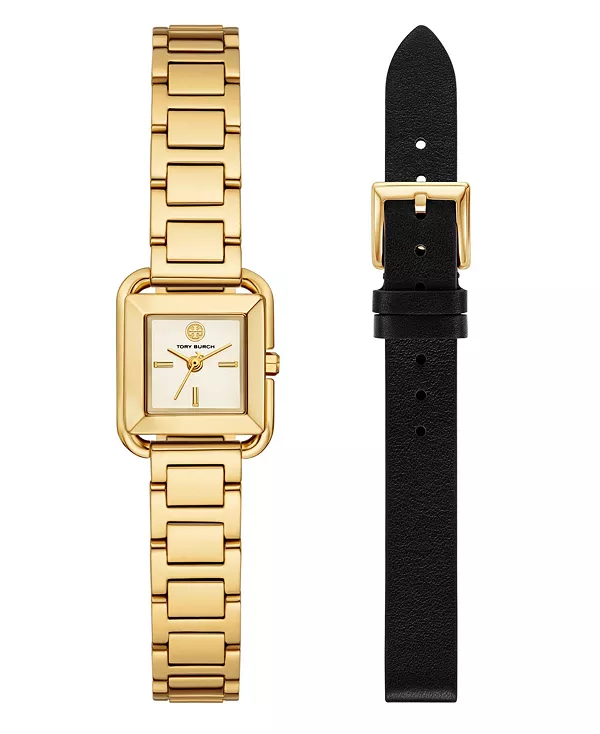 

Женский подарочный набор «Кира Квадрат» с тремя стрелками, кварц, золото, нержавеющая сталь, 19 мм Tory Burch, gold