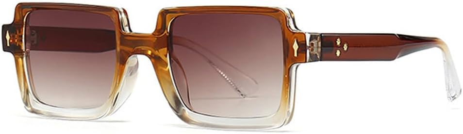 

Мужские солнцезащитные очки Retro Rivets с градиентным переходом цвета и защитой от УФ-излучения UV400; женские солнцезащитные очки цвета шампанского TKKTLLT, Brown Tea Gradient