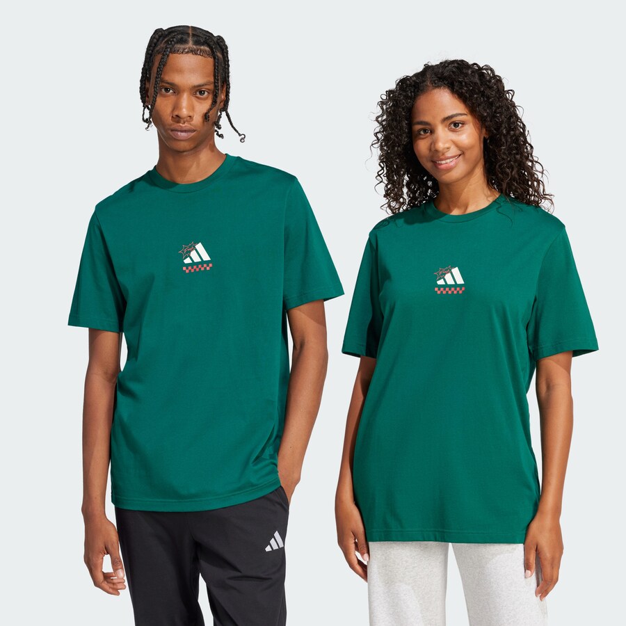 Рубашка для выступлений ADIDAS SPORTSWEAR Lounge Pizza Graphic, изумрудный — фото 4