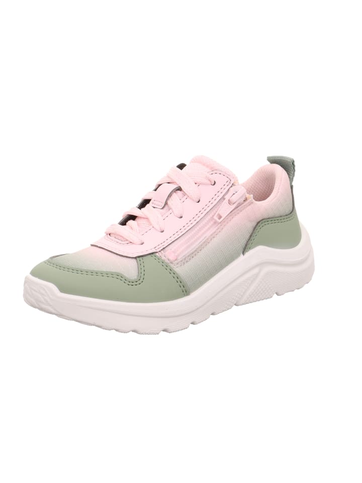 Кроссовки на шнуровке superfit, цвет hellgrün/rosa