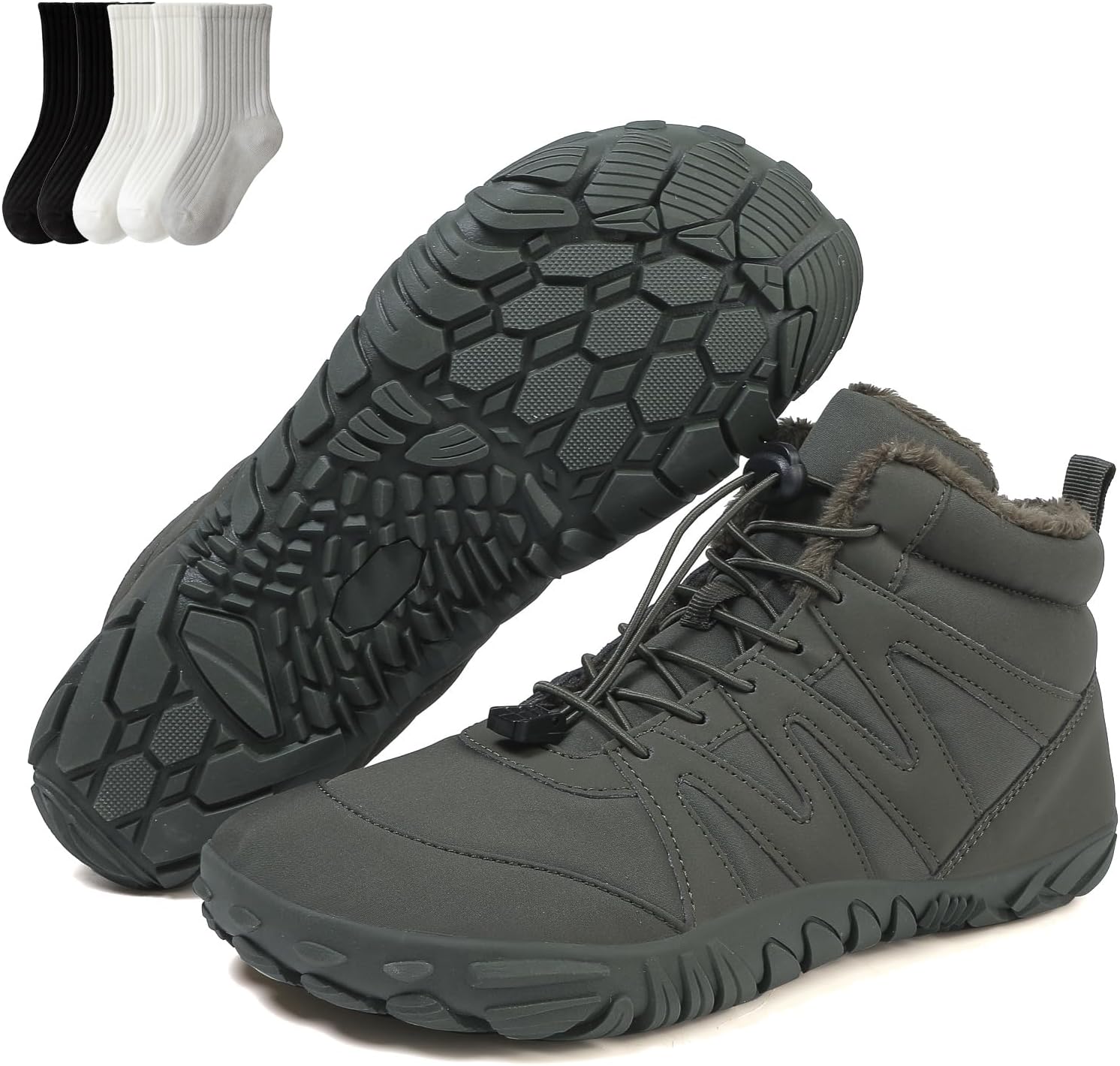 

Зимние походные босоножки для женщин и мужчин 2025, водонепроницаемые и противоскользящие ботинки с широкой носочной частью Rolinb, зеленый