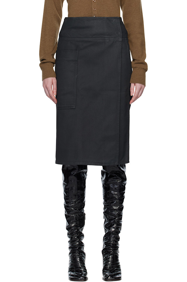 

Lemaire Серая джинсовая юбка-фартук миди