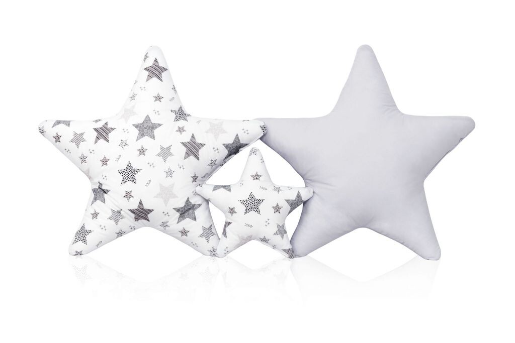

Набор из 3 подушек Amilian, декоративная подушка со звездой, около 60 см/28 см, подушка со звездой для детской комнаты, декоративная подушка с наполнителем для спальни, детской комнаты., серый