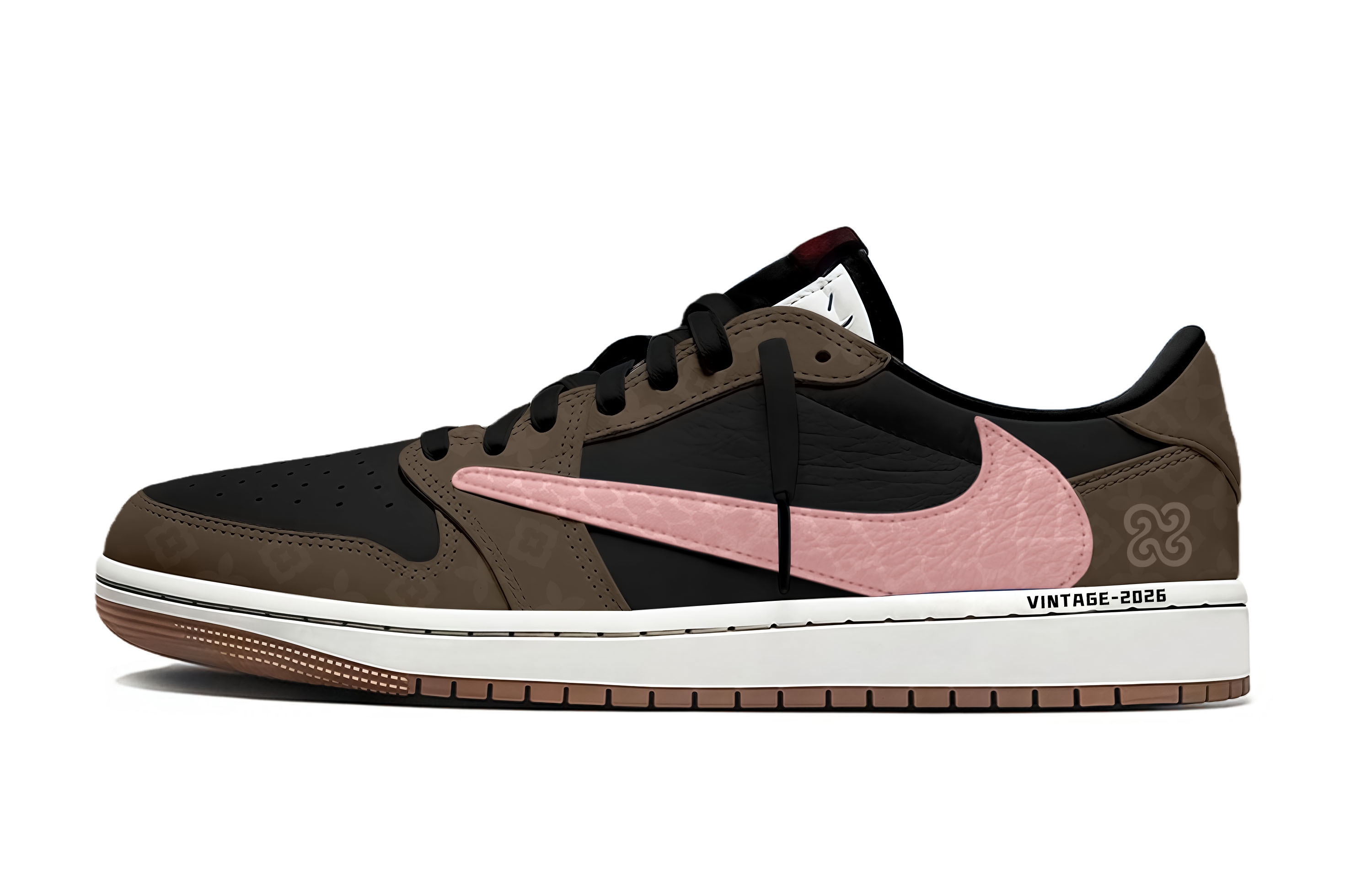 

Jordan Travis Scott x Air 1 Abrasion Resistant Low top Vintage баскетбольные кроссовки Unisex Brown Pink