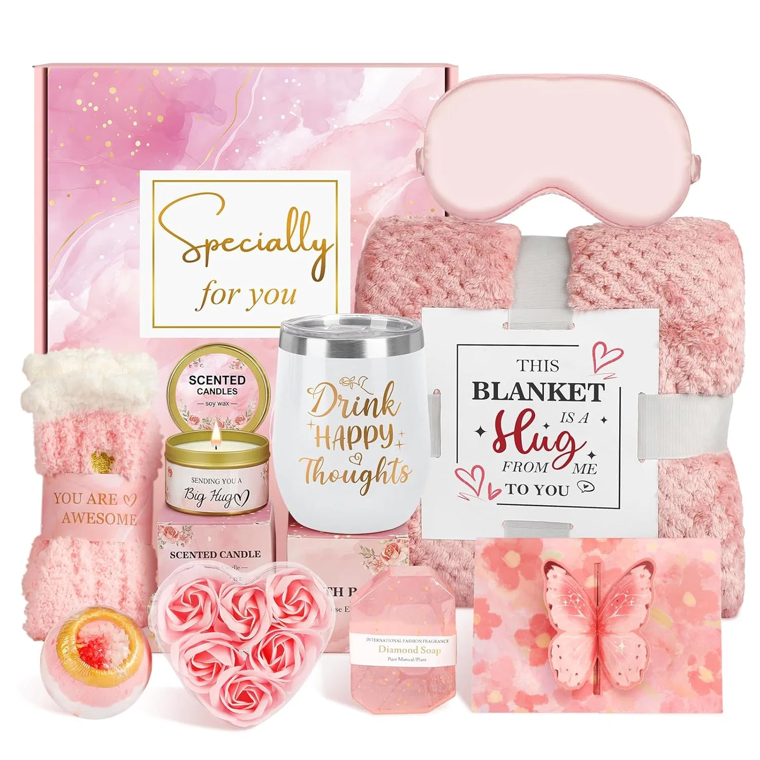 Подарочный набор для женщин на день рождения и Рождество Amosking, Pink Gift