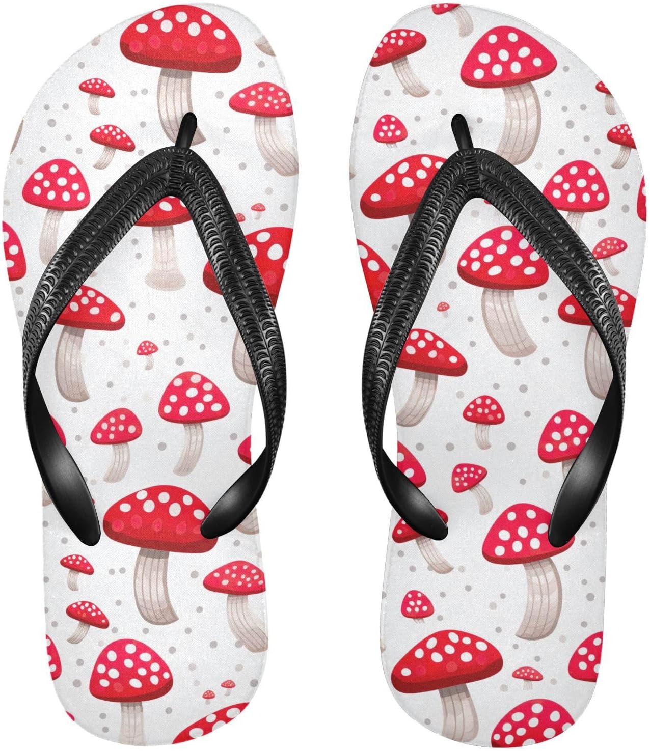 

SPRIPORT Грибные забавные женские и мужские шлепанцы с тонкой подошвой, удобные повседневные вьетнамки с амортизирующей стелькой и нескользящей резиновой подошвой, летние пляжные сандалии для прогулок, Multicoloured