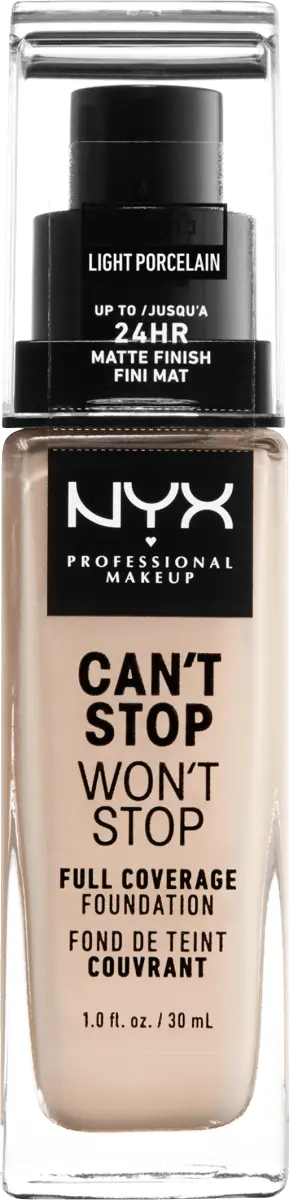 

Тональный крем Can't Stop Won't Stop 24Hour Light Porcelain 1.3 300мл NYX PROFESSIONAL MAKEUP
