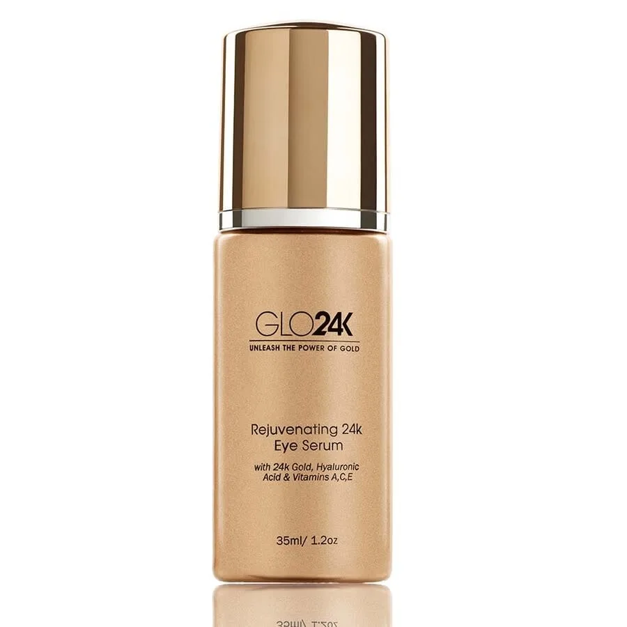 GLO24K Омолаживающая сыворотка для глаз 24K - с 24K золотом, Гиалур 1 унция Уход за кожей 696505608195