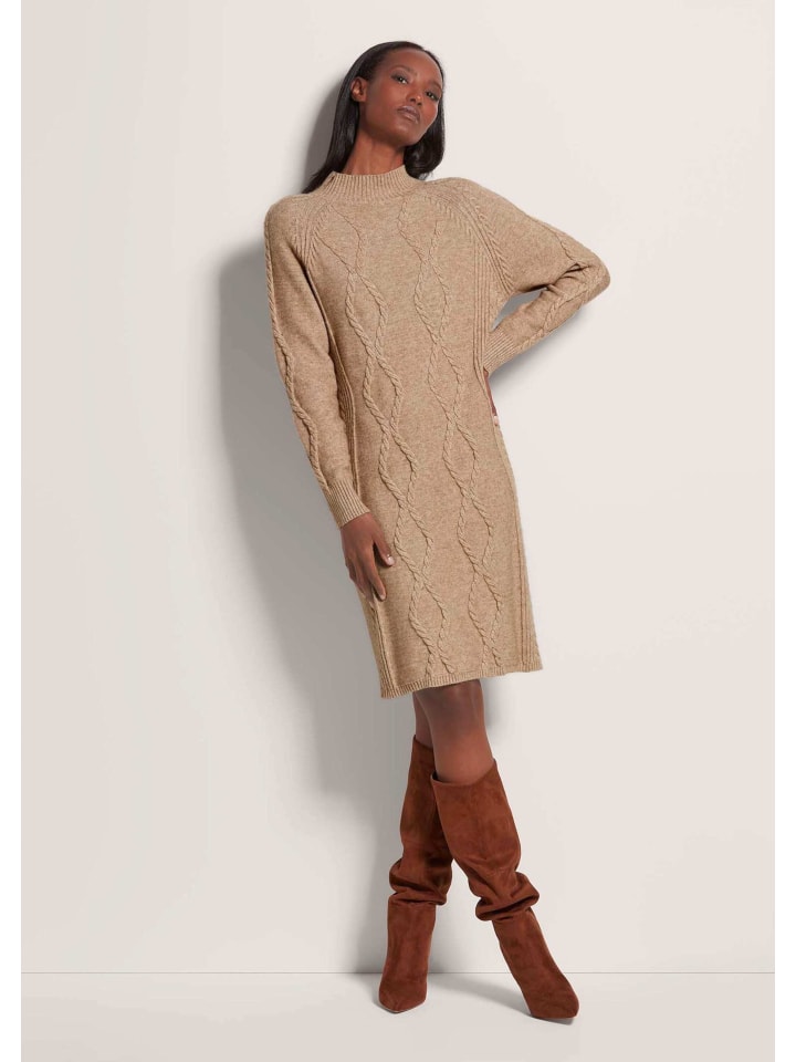 

MADELEINE Вязаное платье с косами карамельного/меланжевого цвета