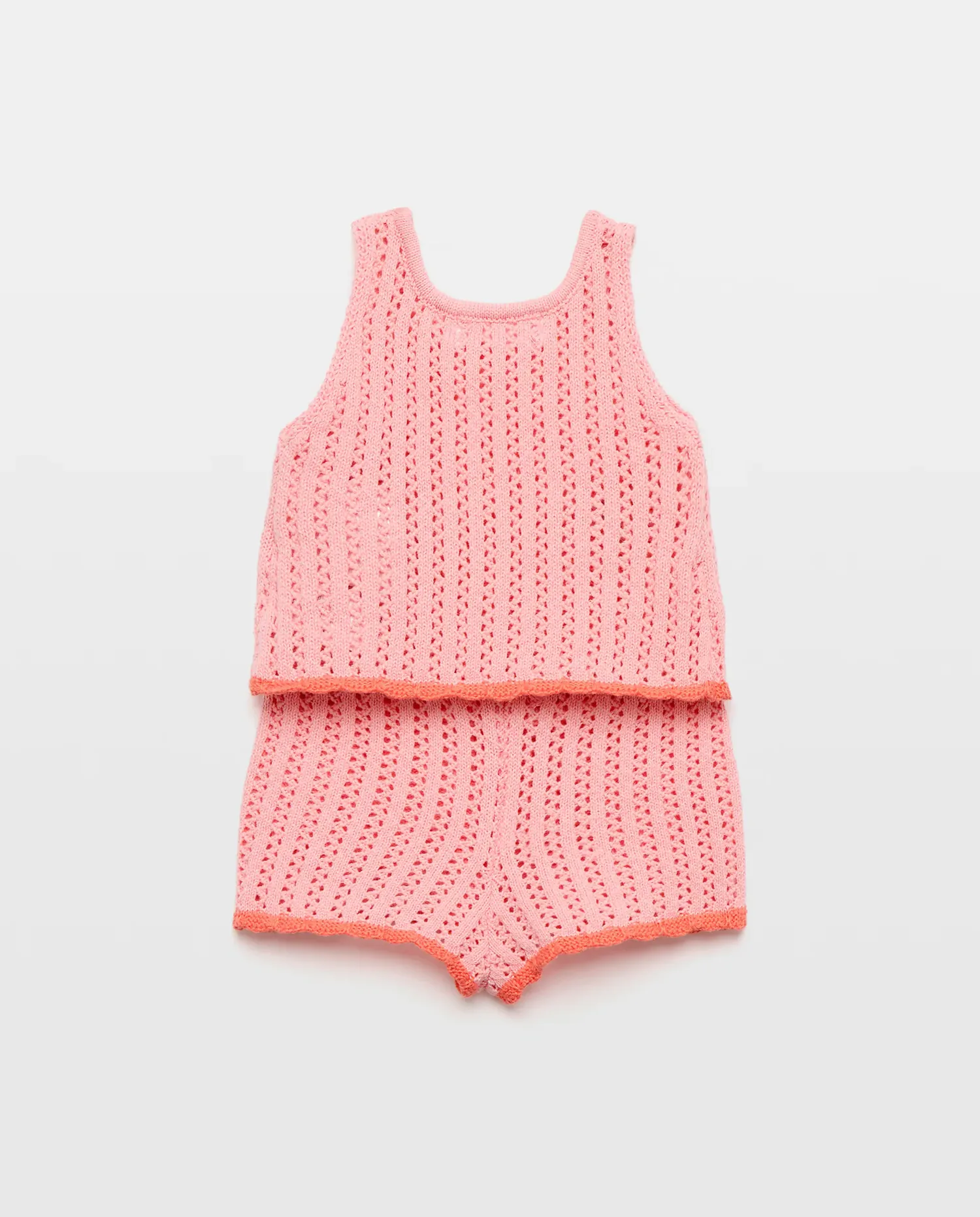 Набор из 2 предметов короткий вязаный крючком для маленькой девочки Baby El Corte Inglés, розовый — фото 2