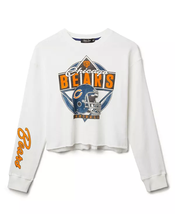 

Женская флисовая куртка с укороченным шлемом в стиле НФЛ "Чикаго Беарз" Junk Food Clothing, белый