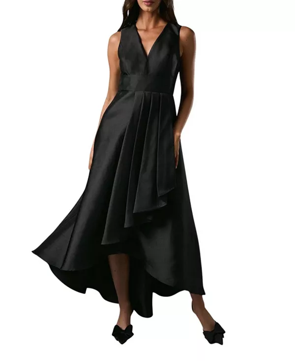 

Длинное платье без рукавов с глубоким вырезом и эффектом водопада Coast, черный