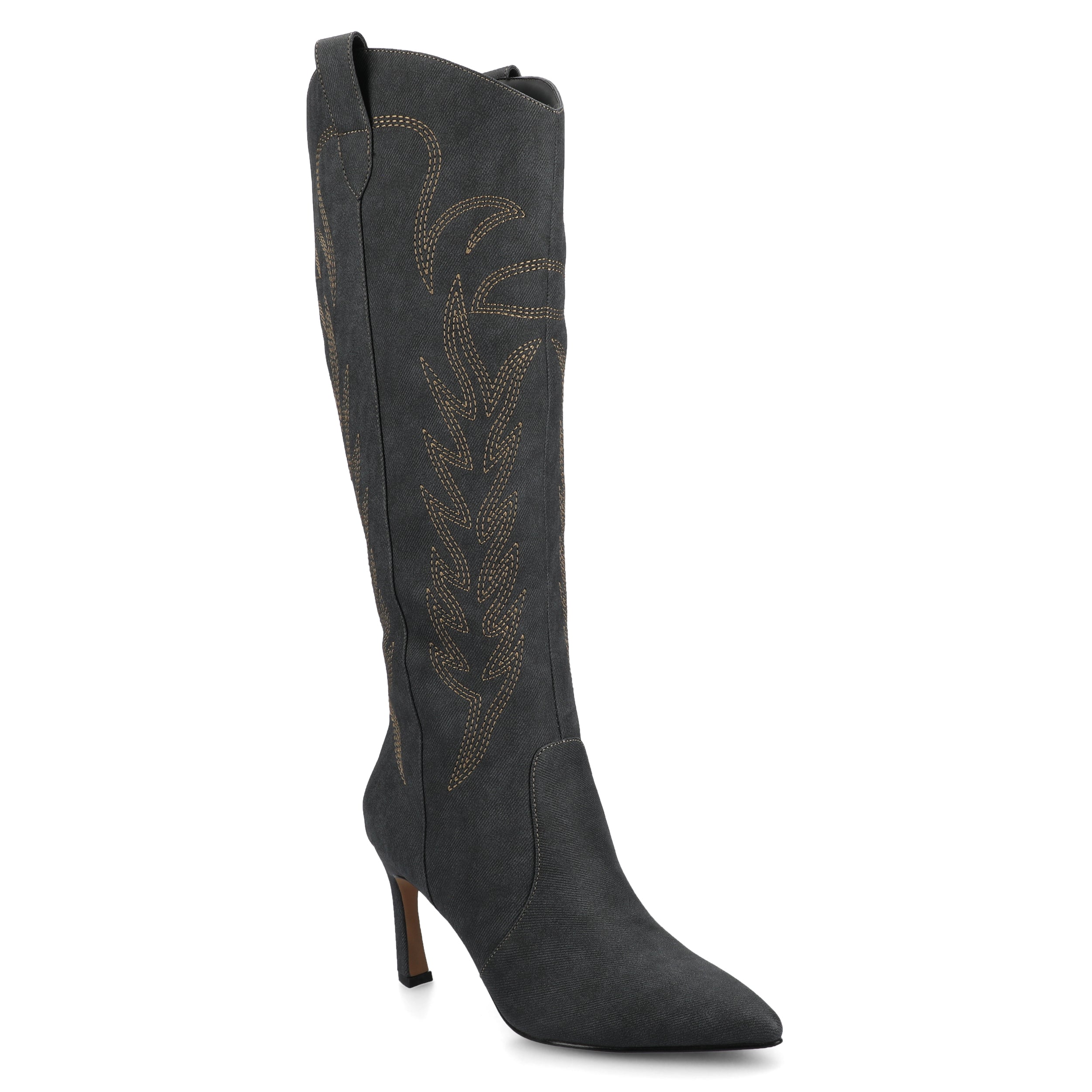 Женские ковбойские сапоги Journee Laramie до колена Journee Collection, Charcoal