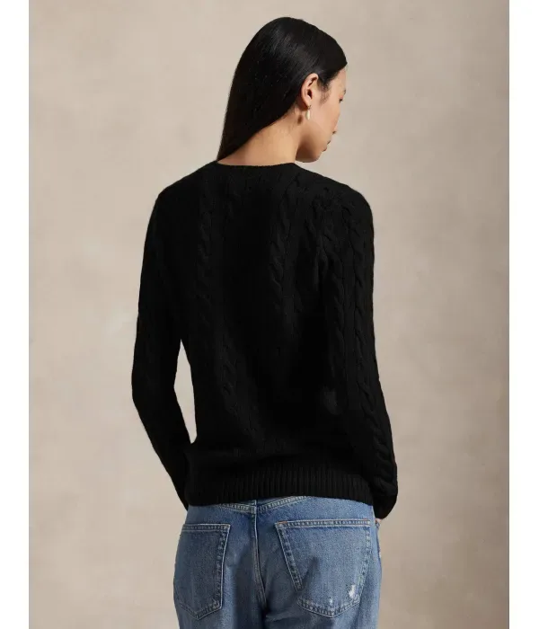 Шерстяной свитер JULIANNA regular fit Polo Ralph Lauren, черный — фото 3