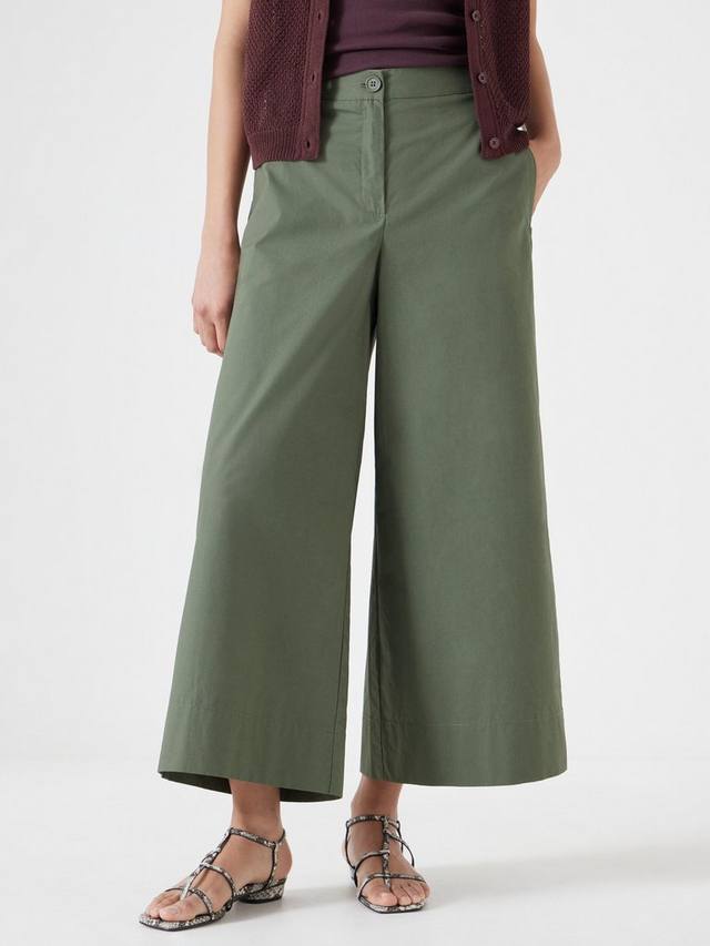 

Широкие брюки из бумажной ткани HUSH, цвет Khaki Green