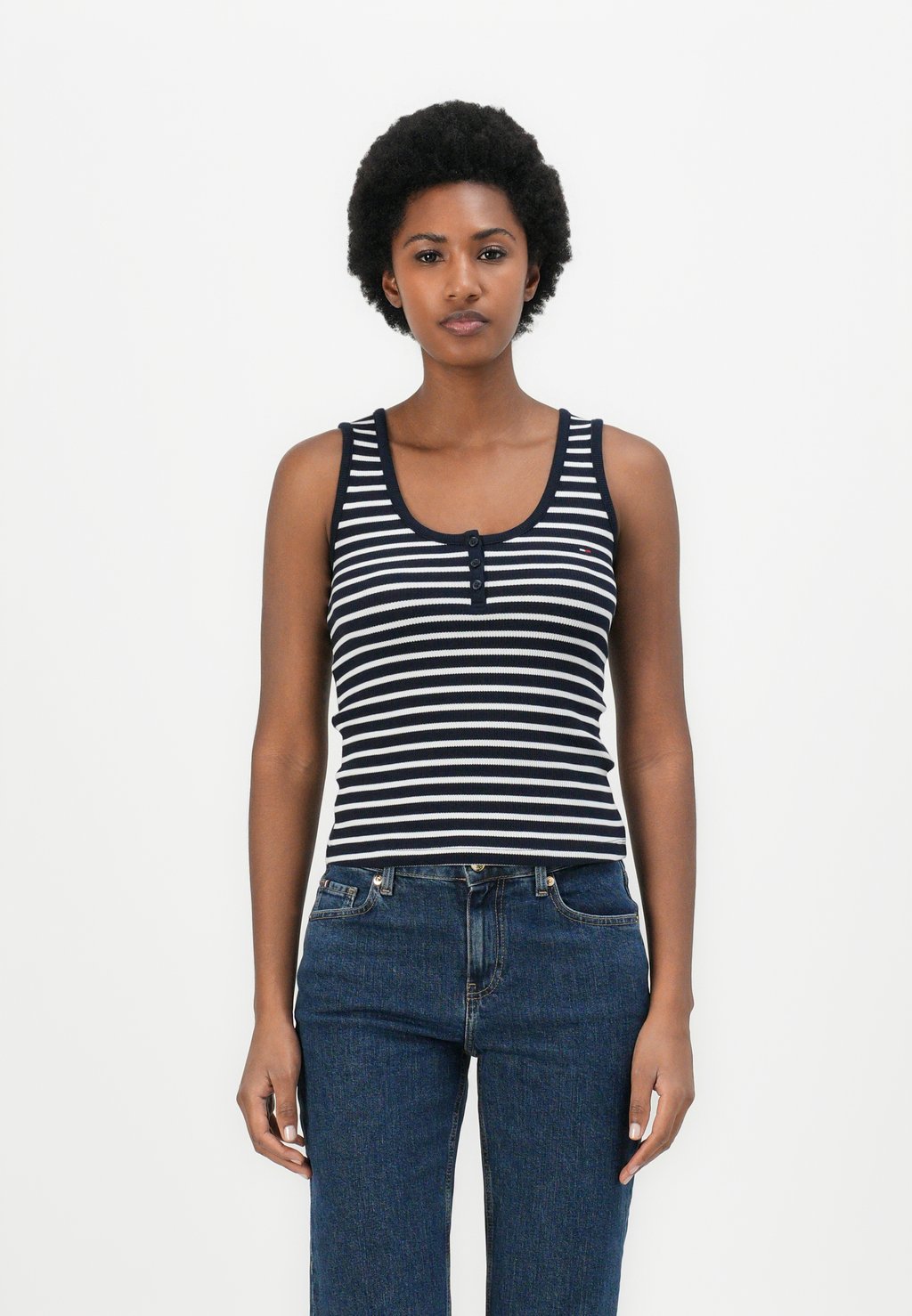 

Топ HENLEY Tommy Jeans, темно-синий