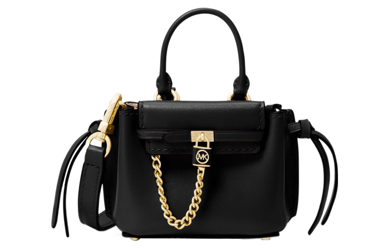 

Гамильтон Легаси Маленькая квадратная сумка из коровьей кожи через плечо миниатюрная женская черная MICHAEL KORS