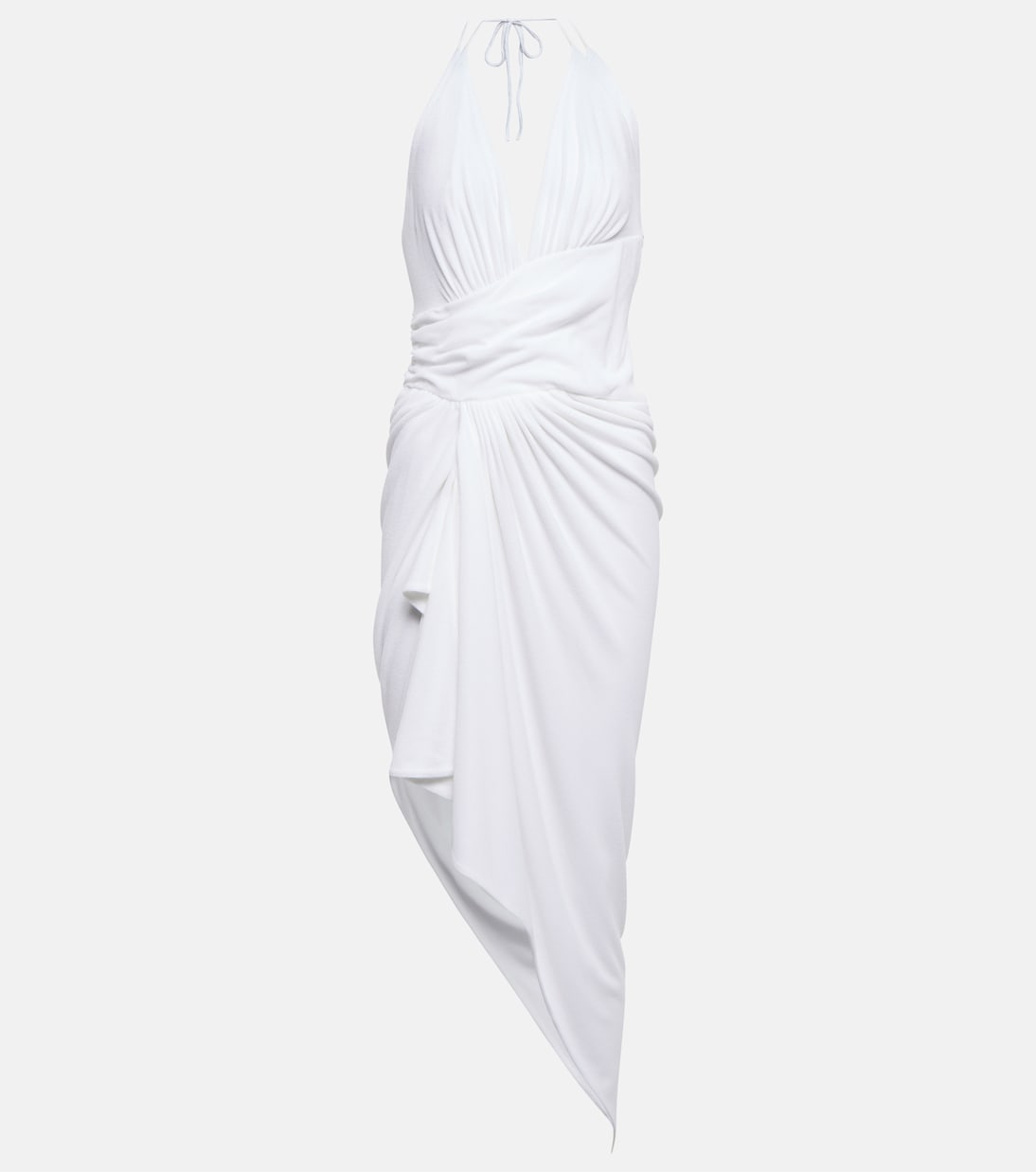 

Асимметричное платье миди с халтернеем Alexandre Vauthier, белый