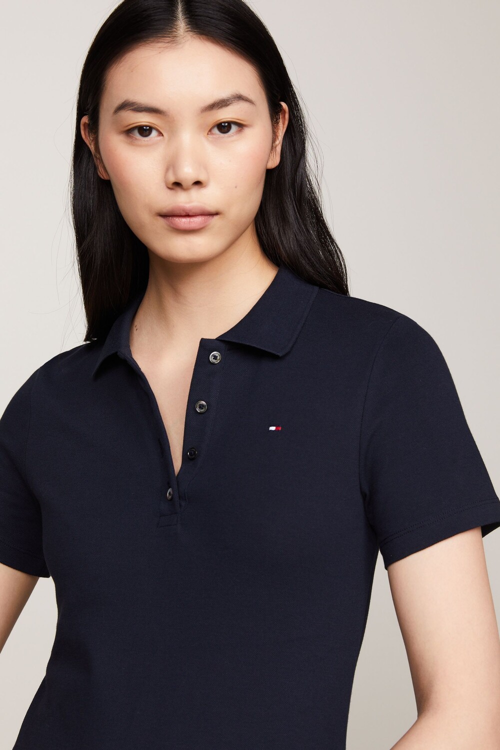 Рубашка-Поло узкого кроя из пике 1985-го года Tommy Hilfiger, синий — фото 3