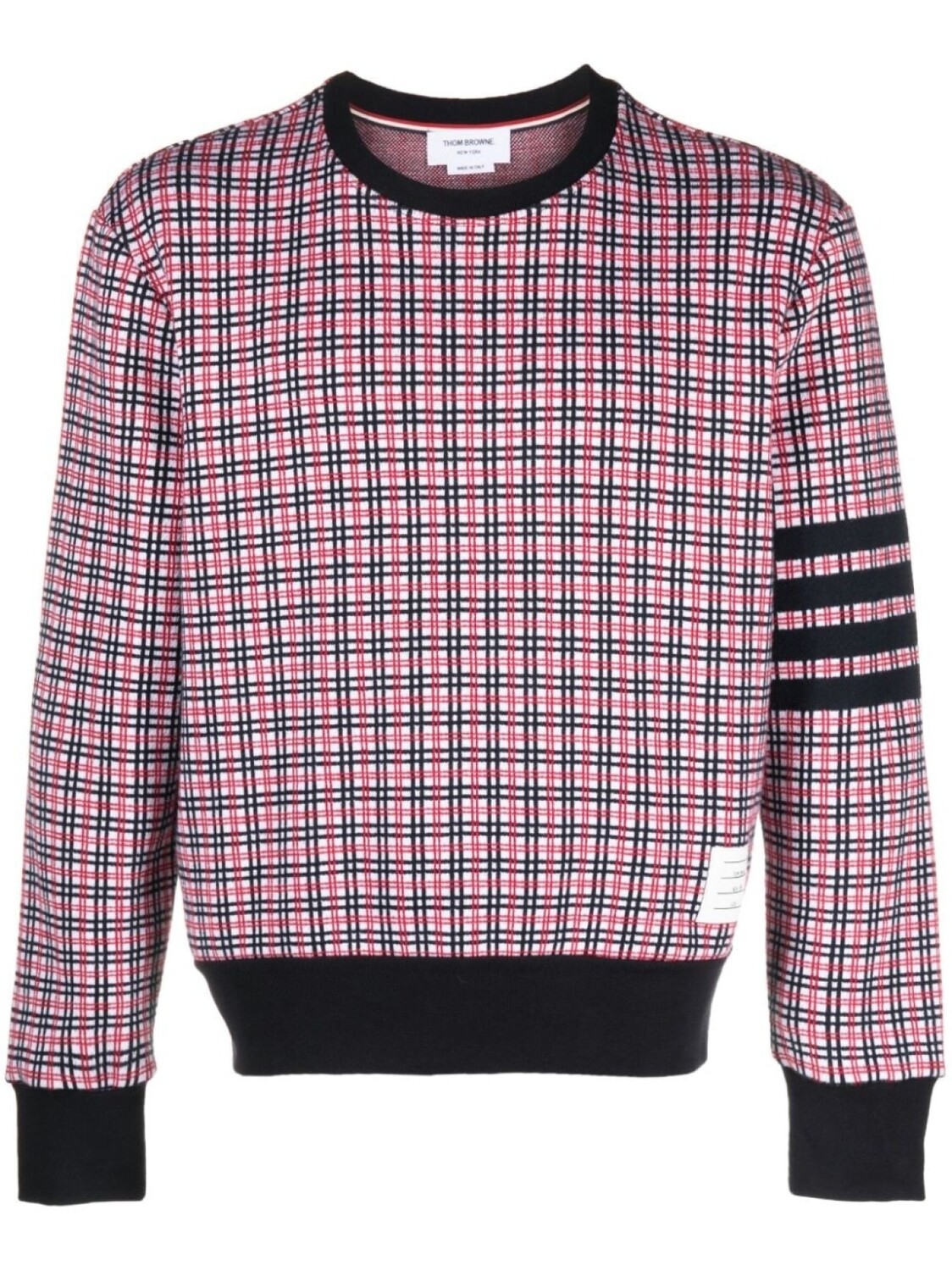 

Thom Browne жаккардовая толстовка с круглым вырезом, белый