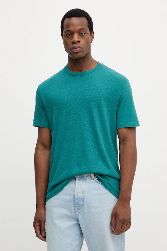 

Льняная футболка United Colors Of Benetton, бирюзовый