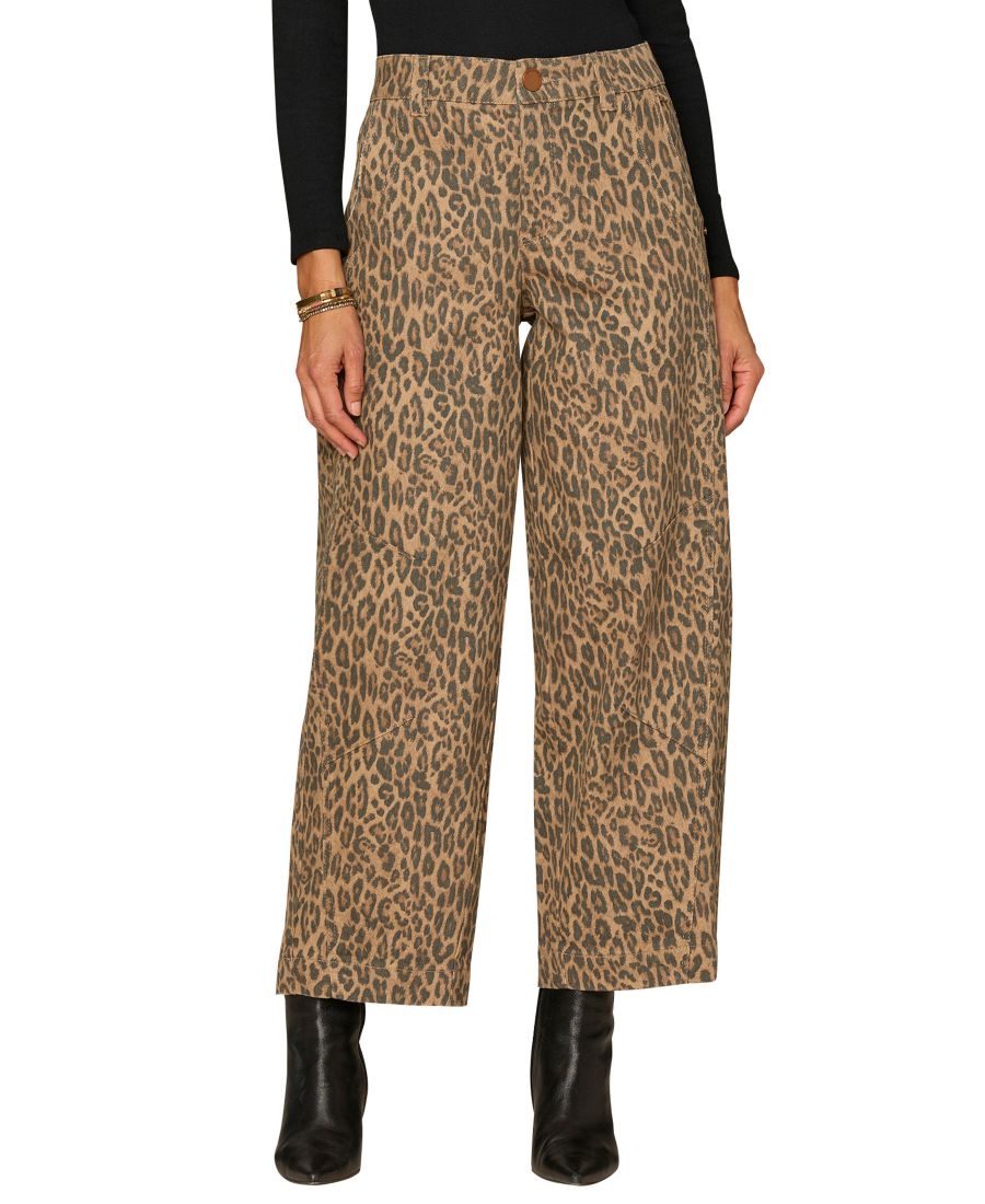 

Джинсы с завышенной талией и широкими штанинами для невысоких девушек Democracy, Brown black