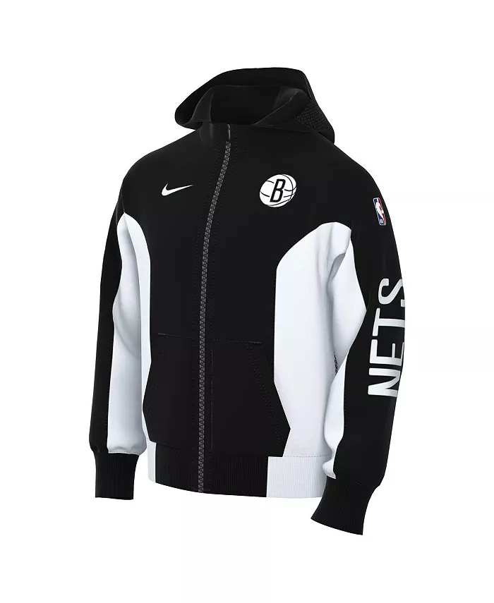 Мужская черная худи Brooklyn Nets 2023/24 Authentic Showtime на молнии Nike — фото 2