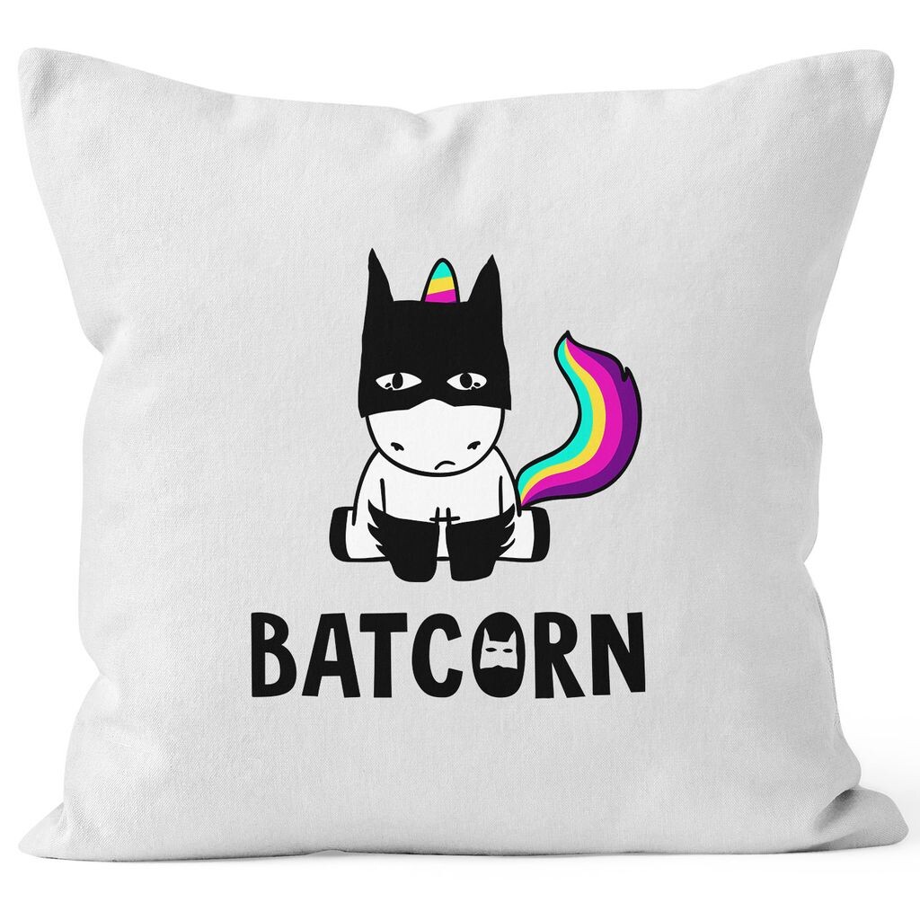 

Чехол на подушку Batcorn Unicorn Чехол на подушку с единорогом декоративная подушка хлопок MoonWorks белый 40см x 40см