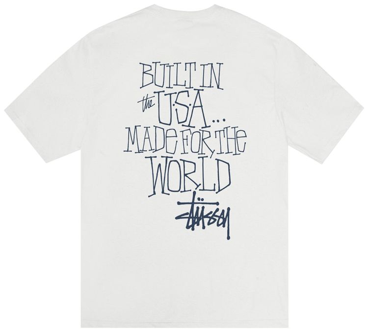 Футболка Stussy Built In USA Tee Pigment Dyed 'Natural', кремовый — фото 2