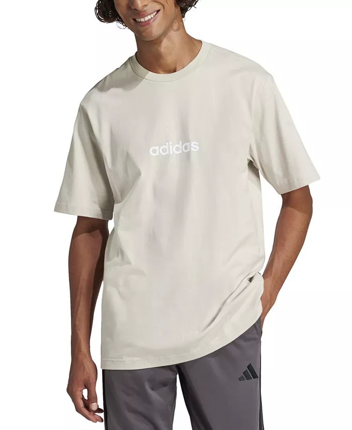 

Мужская футболка Essentials Regular-Fit с линейным логотипом Adidas, серый