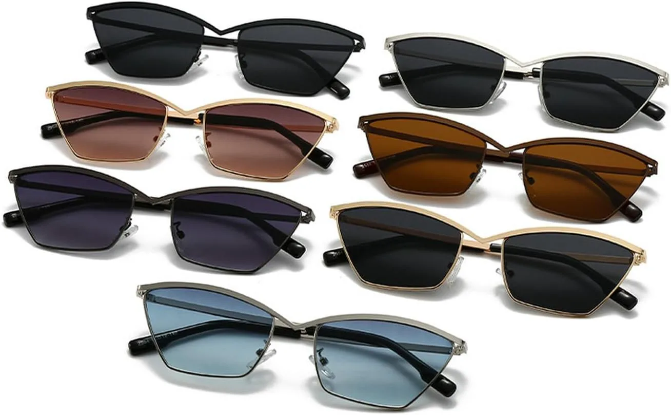 

Солнцезащитные очки Laureles «Кошачий глаз» маленькие, женские, в металлической оправе, золотисто-серые, мужские, для активного отдыха и путешествий, L17, C2