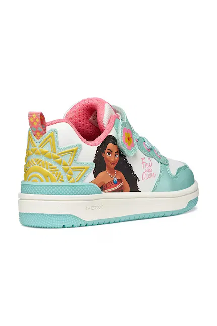 Кроссовки детские WASHIBA x Disney Princess Geox, бирюзовый — фото 3