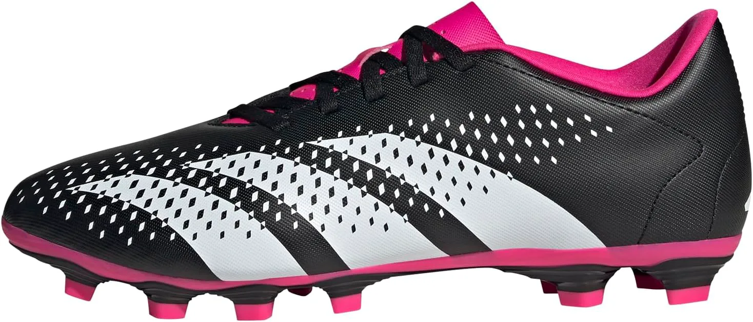 Футбольные бутсы для зала Adidas Predator Accuracy.4 - королевский синий цвет, верх из синтетических материалов и переработанных материалов, черный/белый/розовый — фото 2