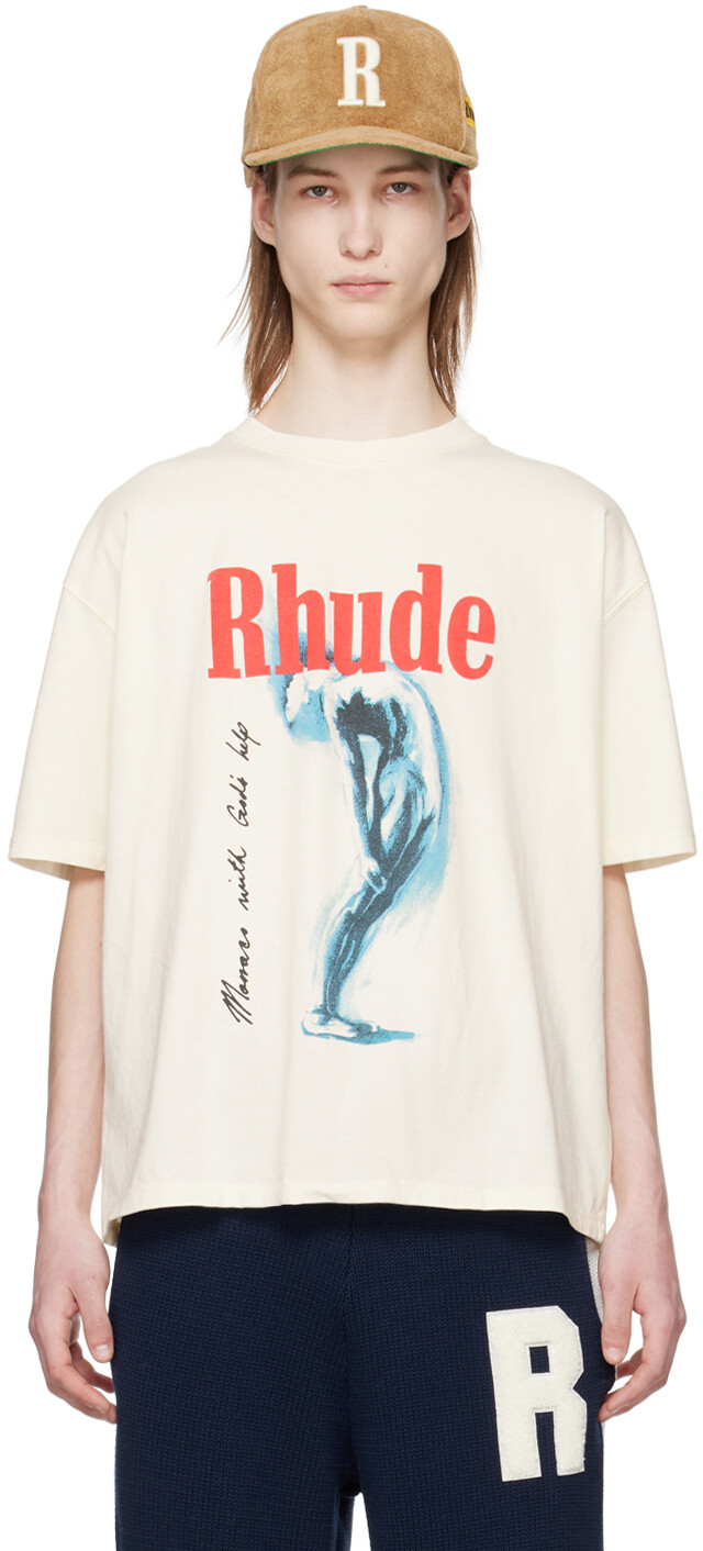 

Кремового цвета Футболка «Боже, помоги мне» Rhude