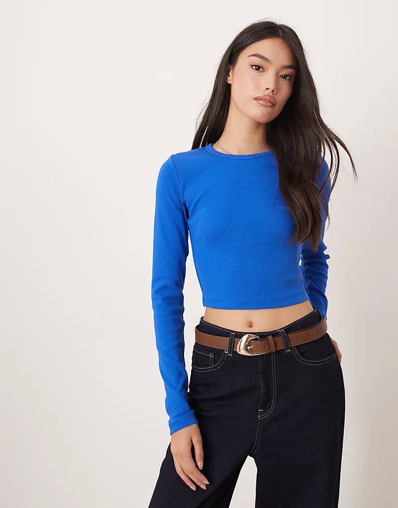 

Лонгслив с длинными рукавами JJXX Feline в рубчик синего цвета