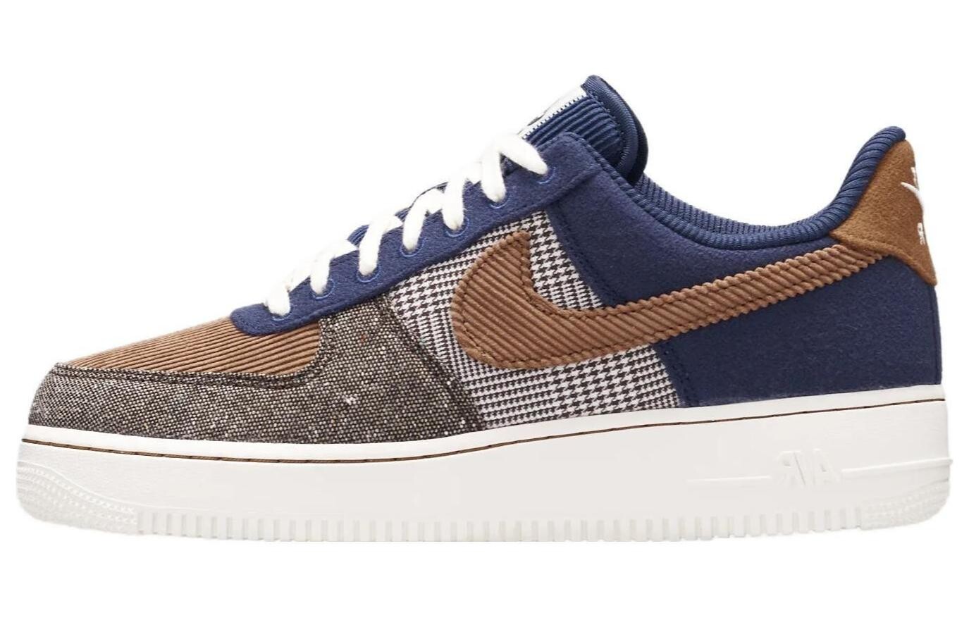 Кроссовки Nike Air Force 1 Low '07 PRM Tweed Midnight Navy Corduroy, Коричневый