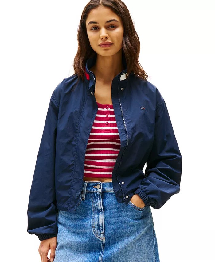 

Женская базовая куртка со стойкой Tommy Jeans, синий