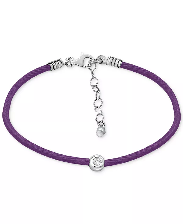 

Браслет на лодыжку с оправой из кубического циркония из стерлингового серебра, созданный для Macy's Giani Bernini, purple