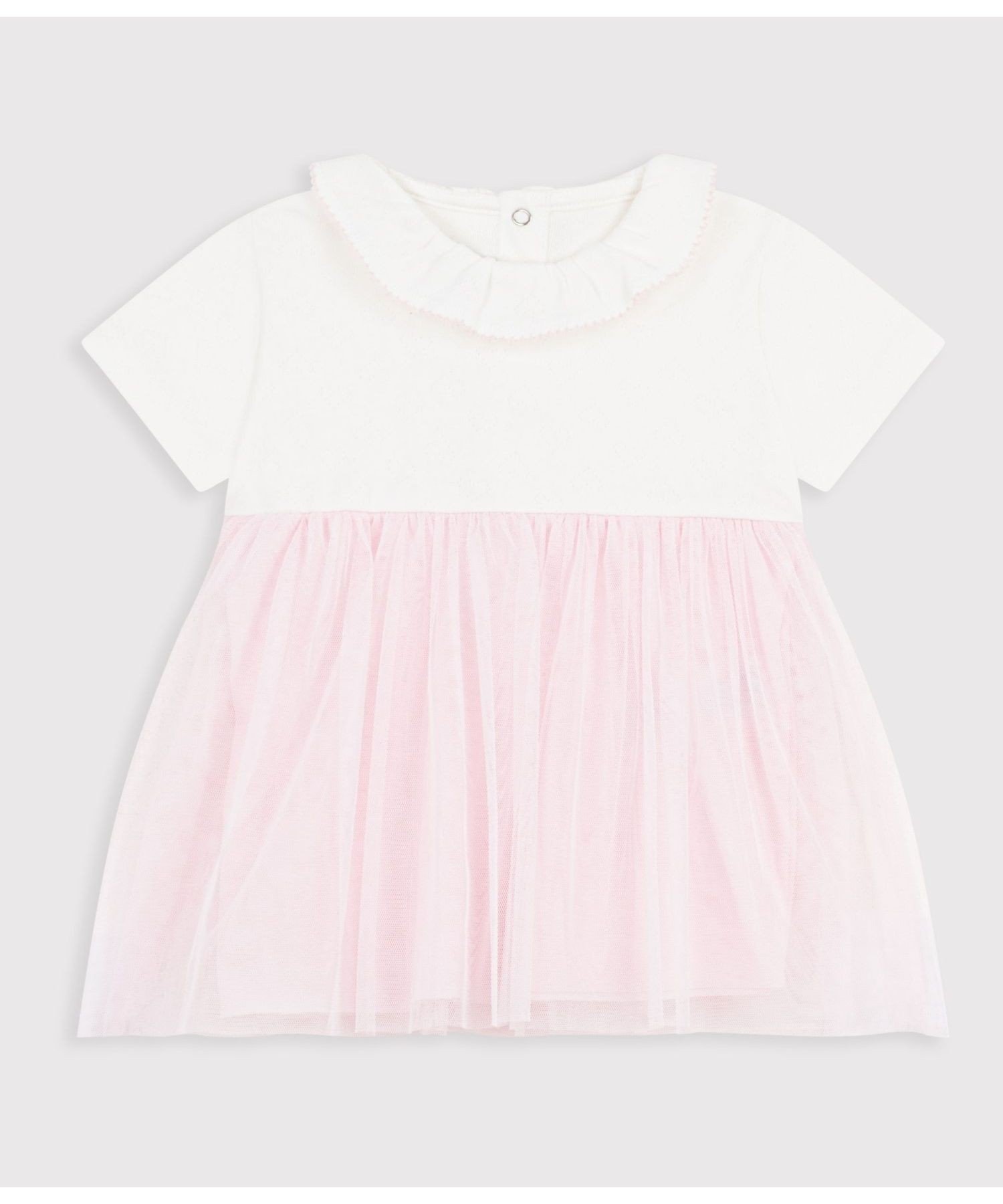 Платье из тюля PETIT BATEAU, White/Light Pink