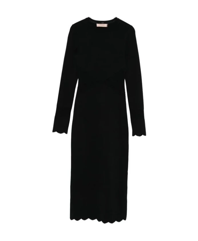 

Платье с волнистым подолом Twinset, черный