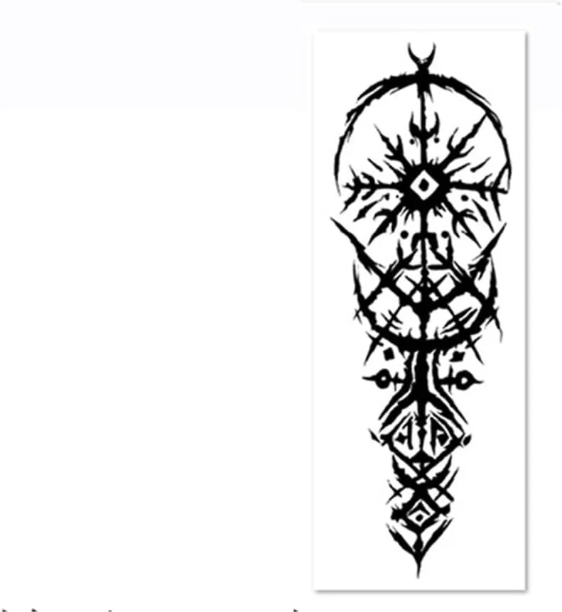 Временная татуировка с тотемом, Two Arm Totem, 2 шт., черный