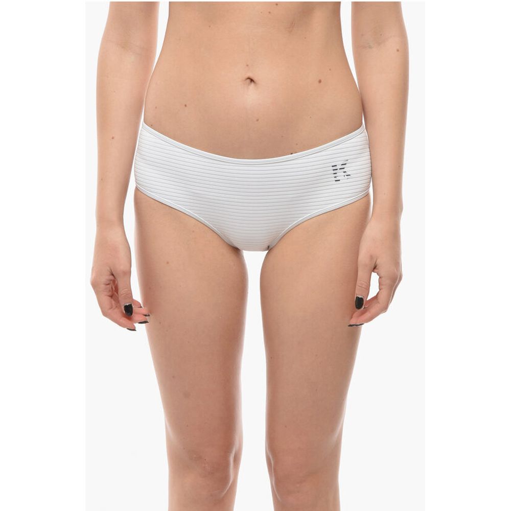 

Однотонные плавки-бикини-хипстеры с полосатыми деталями Karl Lagerfeld, White