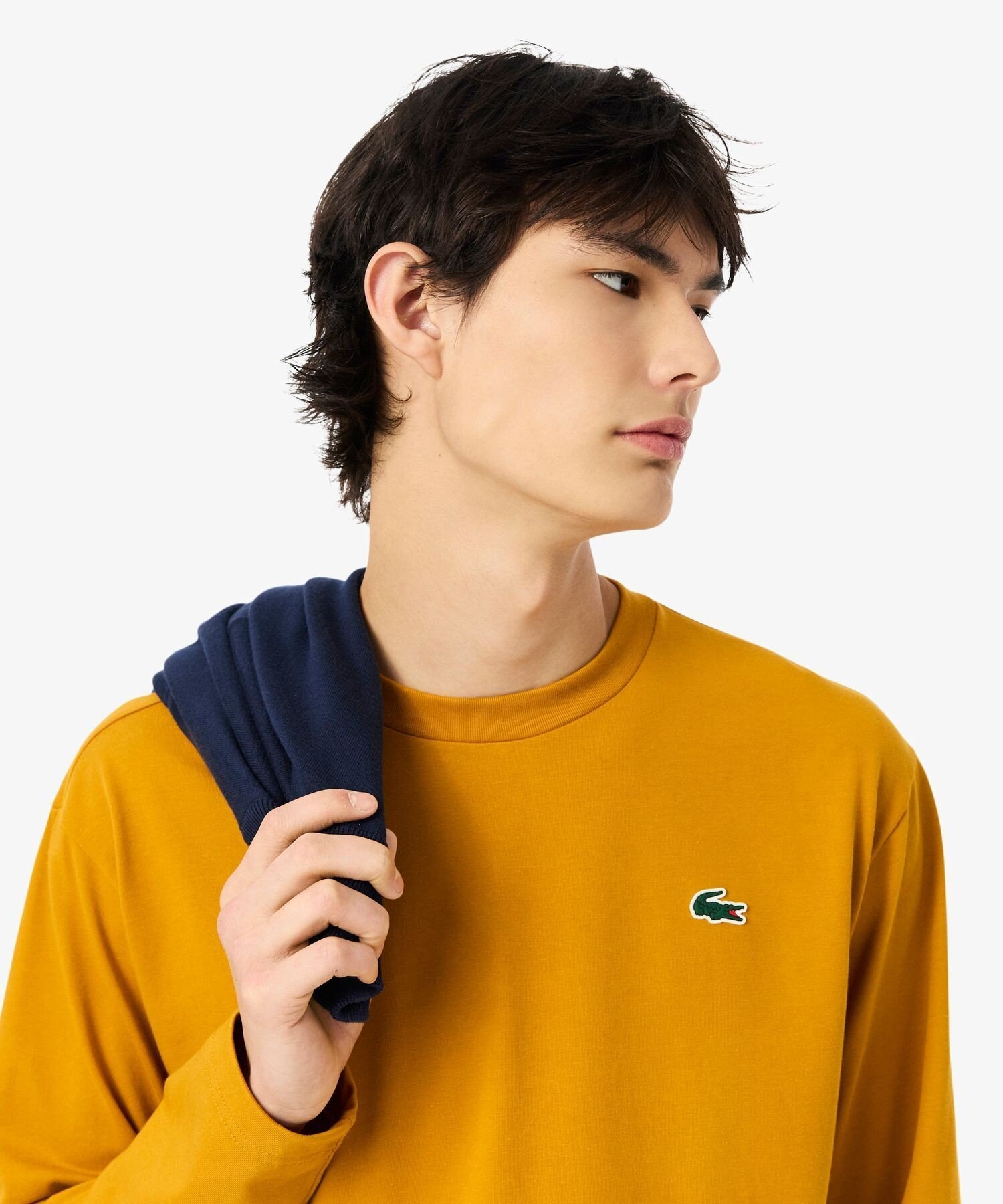 Футболка с длинными рукавами LACOSTE Golf с принтом на спине, сверхбыстрого высыхания, Yellow — фото 2