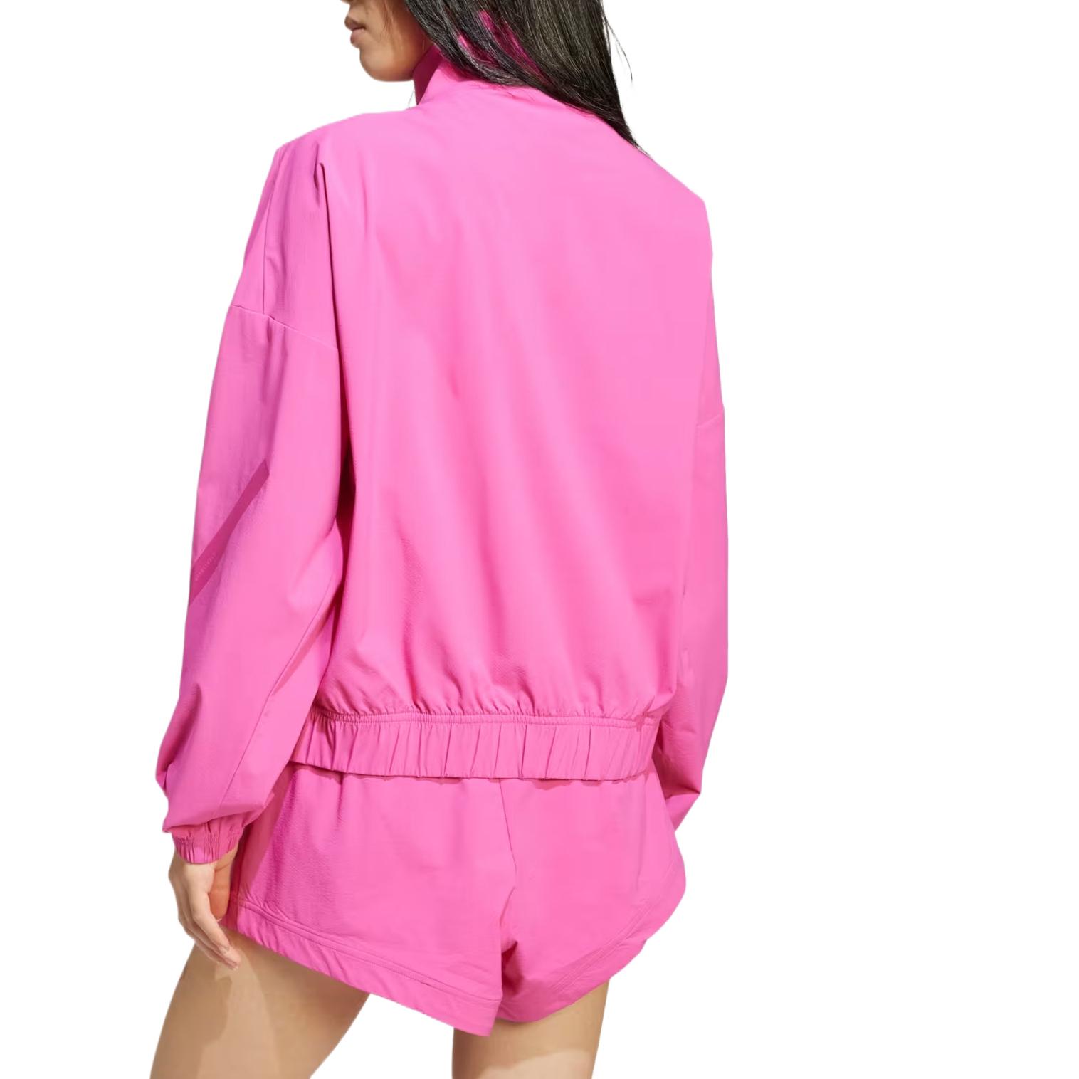 Adidas Застёгивающаяся на молнию куртка с высоким воротником, Semi-Transparent Fuchsia — фото 4
