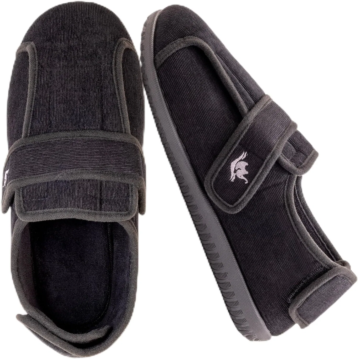 Тапочки широкие регулируемые, Memory Foam, Black EUROPEAN SOFTEST