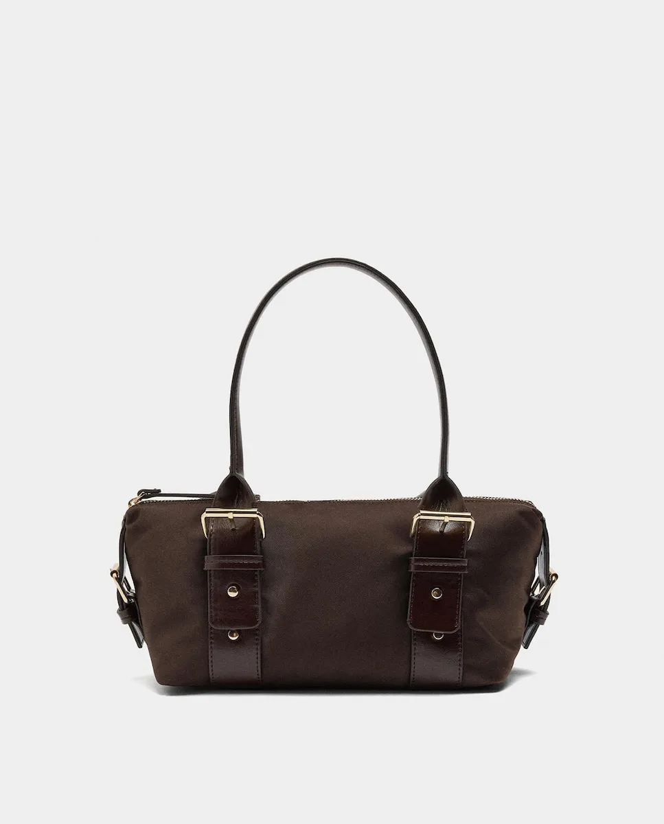 

Прямоугольная сумка через плечо с застежкой на молнии из гладкой ткани Parfois, темно-коричневый