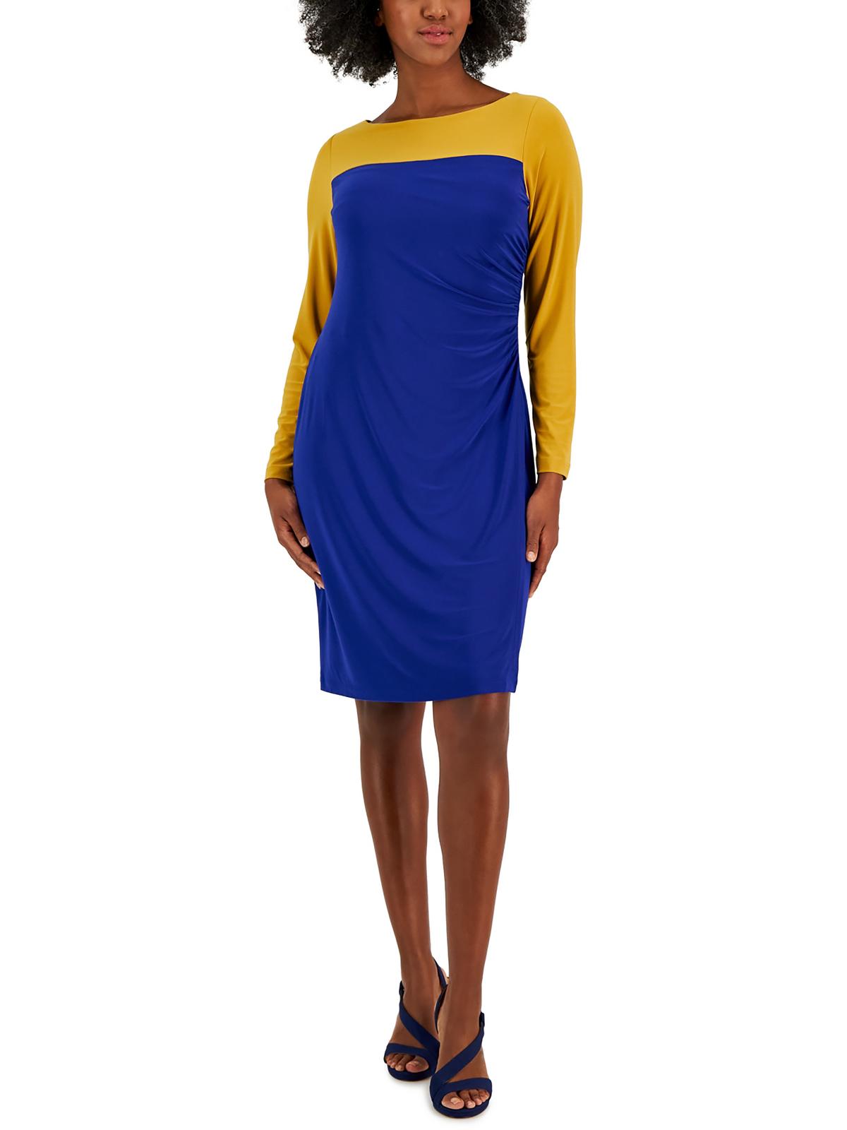 

Женское платье-миди в стиле колор-блок Kasper, цвет royal blue/kasper gold