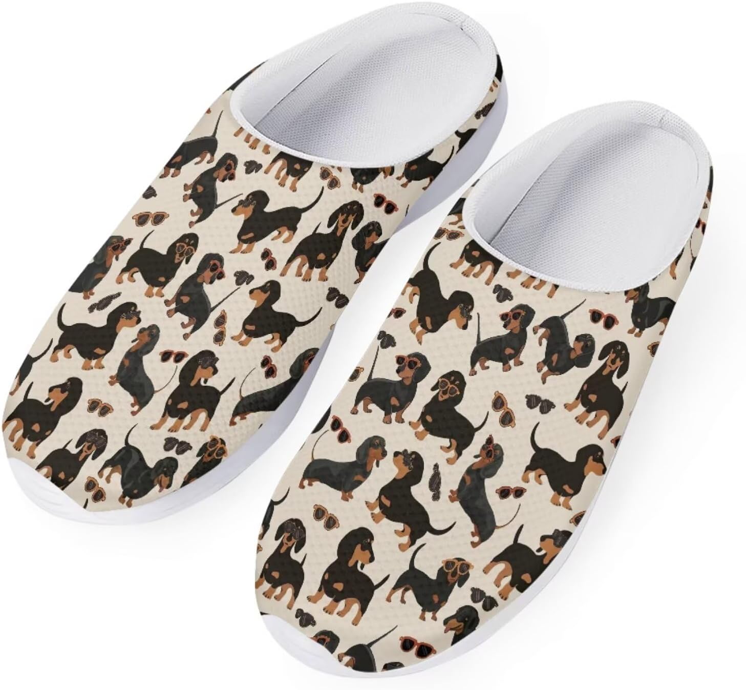 

Женские слипоны-кроссовки Forchrinse с тропическим ананасом и плюмерией, дышащие, для ходьбы, сабо, домашние и пляжные тапочки, обувь для медсестер, легкие, Dachshund